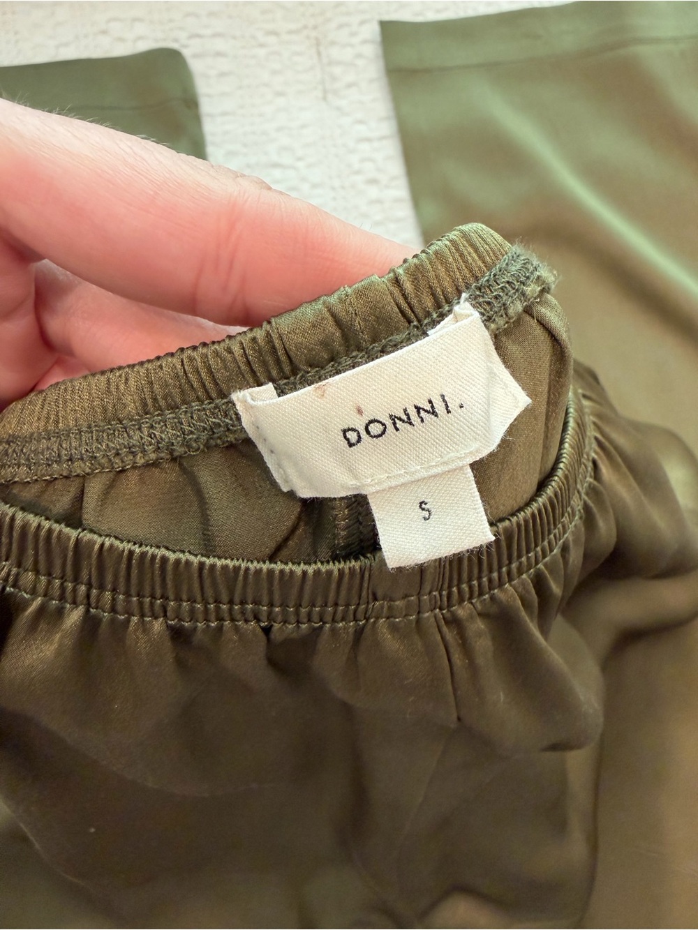 Donni silk track pant olive S - Picture 2 of 5